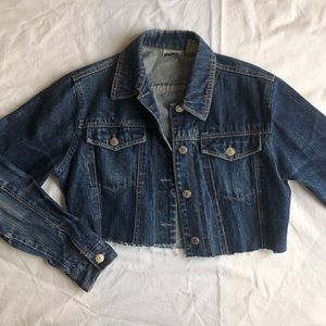 Dynamite cropped distressed jean jacket